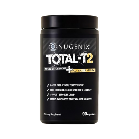 Nugenix Total-T2 - Testosterone Booster and Nitric Oxide Booster for Men, Tesnor, S7, ElevATP, Tongkat, Citrulline, Nitric Oxide and Testosterone Supplement for Men (90 Count)