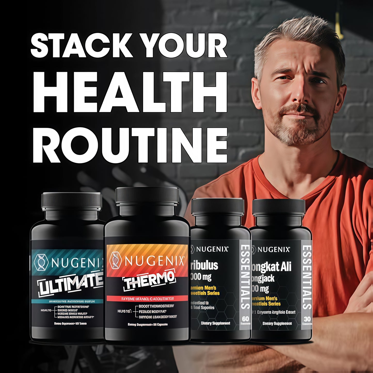 Nugenix Total-T2 - Testosterone Booster and Nitric Oxide Booster for Men, Tesnor, S7, ElevATP, Tongkat, Citrulline, Nitric Oxide and Testosterone Supplement for Men (90 Count)